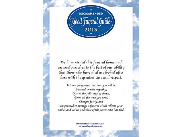 Exeter FD gets Good Funeral Guide thumbs up